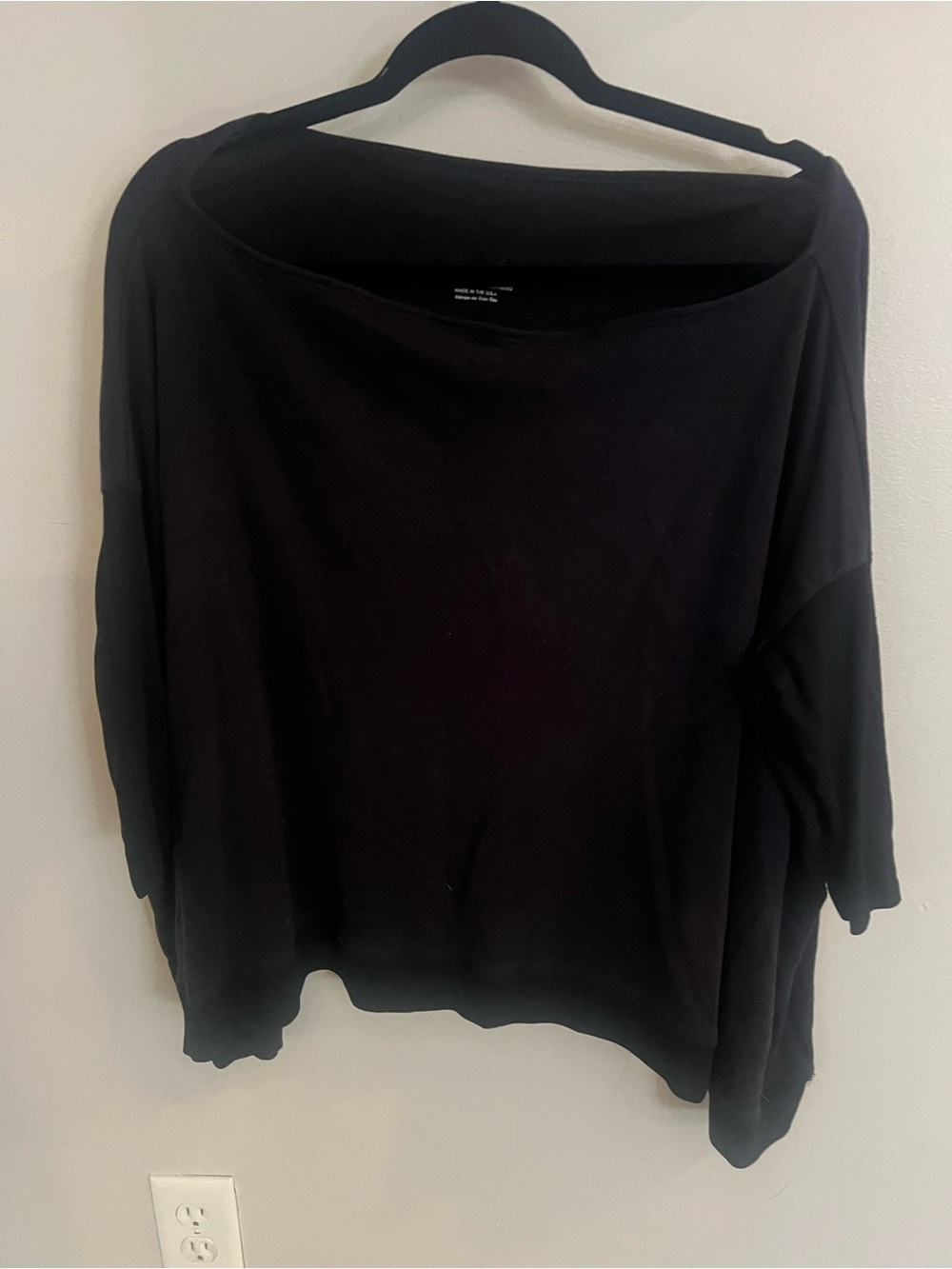Beyond YogaBlack Oversized Boatneck Top